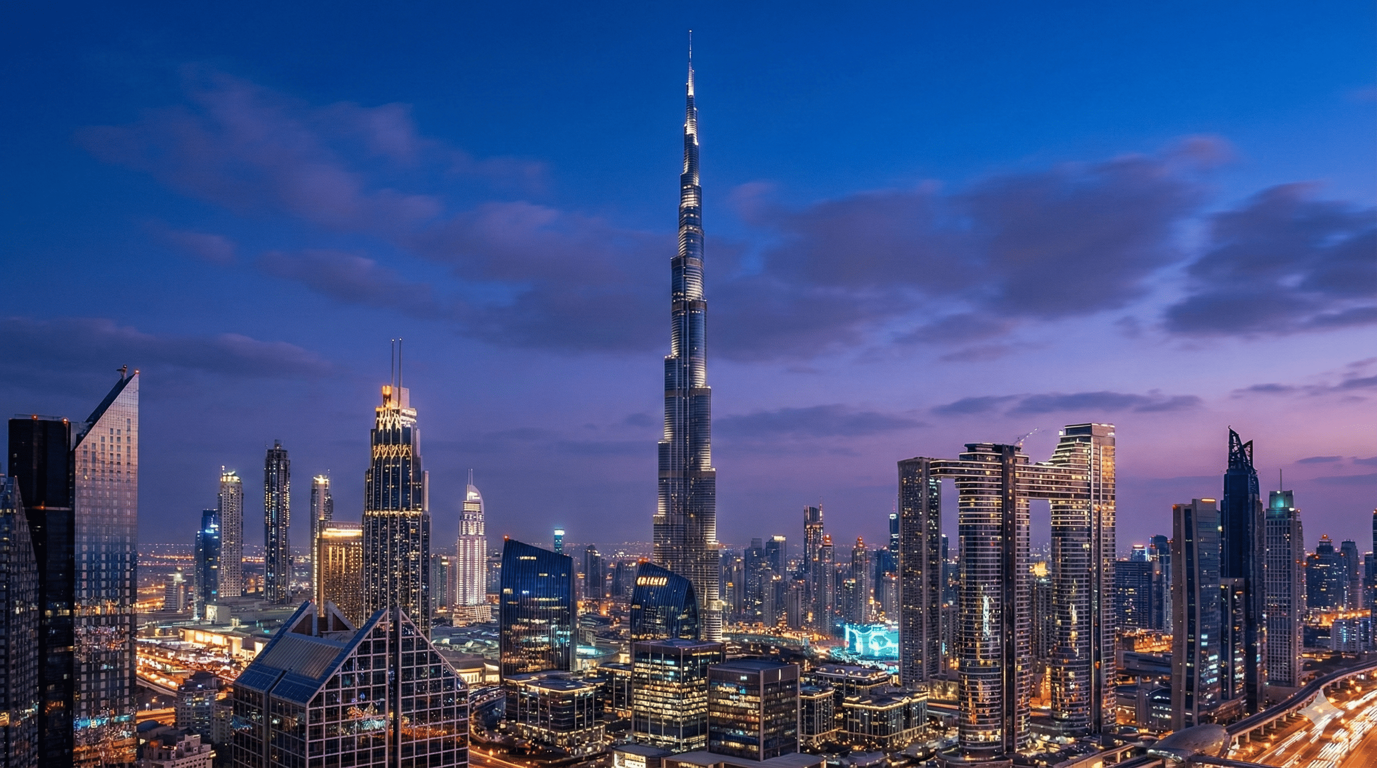 Modern skyscrapers reflecting sky in abstract glass facade